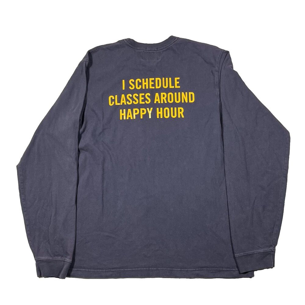 Abercrombie & Fitch Muscle Long Sleeve Shirt XL Happy Hour Graphic
